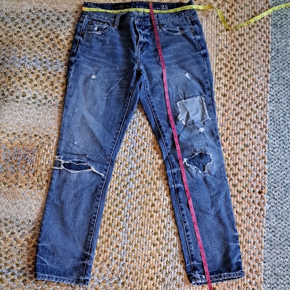 J. Crew Women's Distressed Blue Boyfriend Jeans